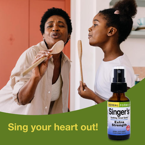 Herbs Etc. Singer's Saving Grace Extra Strength, 1 fl oz Throat Relief Spray with Licorice