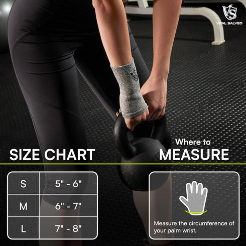 Vital Salveo Wrist Compression Recovery Sleeve/Brace, Carpal Tunnel, Small, 1PC