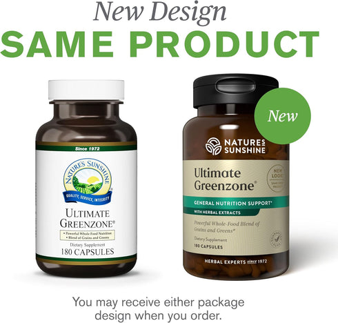 Nature's Sunshine Ultimate Greenzone, 180 Capsules, Supports Immunity and Helps Maintain a Balanced PH Level