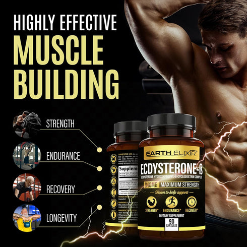 Ecdysterone Supplements 940mg (90 Capsules) – Muscle Building Supplement for Men with Enhanced Bioavailability