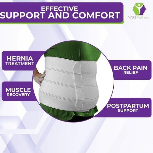 MARS WELLNESS Premium Plus Size Bariatric Abdominal Binder, 12" 4 Section/Panel, XL, Up to 45"