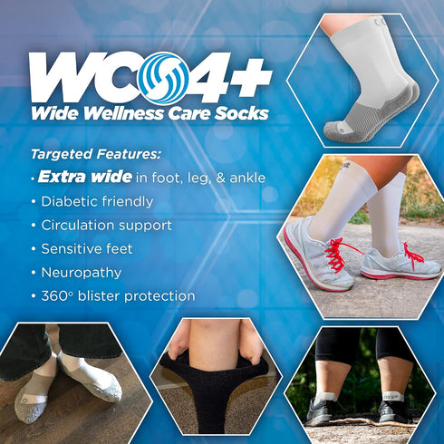OrthoSleeve Non-binding Wide Diabetic Wellness Socks improve circulation and help with neuropathy, sensitive feet