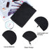 meekoo 16 Pack Canvas Blank Cosmetics Bags, Plain Zipper Makeup Pouch for Travel and Storage (S, Black)