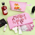 10 Pieces Cotton Canvas Makeup Bag with Bottom and Strap, Multi-Purpose Cosmetic Pouch, Blank DIY Craft Bag (Pink, L)