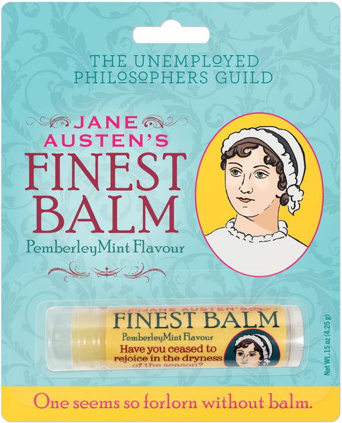 Jane Austen's Finest Balm, Lip Balm Tube, Peppermint Flavored - Cruelty-Free, Made in The USA from Natural Ingredients