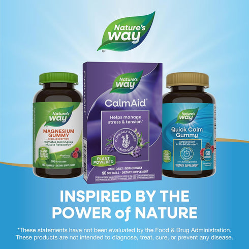 Nature's Way CalmAid - Helps Manage Stress and Tension, Clinically Studied Lavender, Non-Drowsy, 90 Softgels