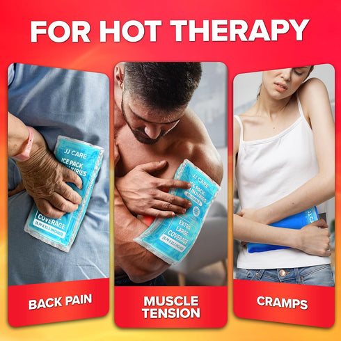 Packs (Pack 2, Packs Pack JJ CARE Ice for Injuries Reusable of XL) - Gel Ice Reusable - Soft Ice for Injuries with Wrap