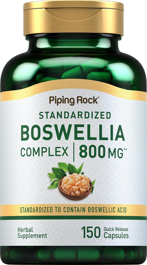 Piping Rock Boswellia Serrata Extract Capsules | 800mg | 150 Count | Non-GMO, Gluten Free with Boswellic Acid Supplement