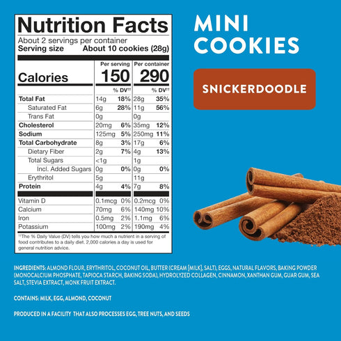 Pack 6.75oz 3-Pack HighKey Cookies Variety - Low Carb No Added Sugar Chocolate Chip Cookie, Snickerdoodle, Brownie
