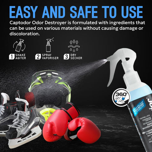 Sports Odor Destroyer Spray, 2 x 8.12oz Bottles, Deodorizer & Neutralizer for Sports Gear and Equipment
