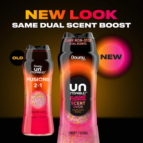Sunset 10.7 OZ, 24hr 2 1 Downy Unstopables Fusions Scent Duos Laundry Scent Booster Beads, and Citrus Scent, non-stop