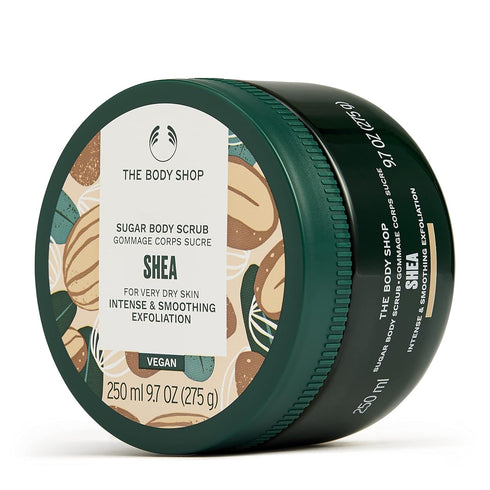 The Body Shop Shea Exfoliating Sugar Body Scrub - Refreshes and Cools, Vegan - 1.7 oz