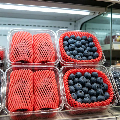 Markeny Packing (50PCS Red-14x7cm) Fruit Protection Mesh Bags Transport Vegetable Fruit Fragile Items Dedicated Fruit