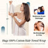 Huge Cotton Hair Towel Wrap for Women, Coral White