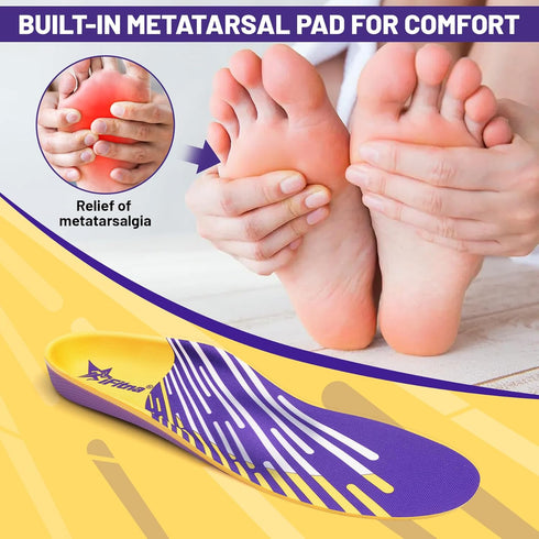 IFITNA Plantar Fasciitis Relief Metatarsal Pain Arch Support Inserts - Gel Insoles for Men Women, Size 7