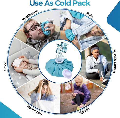 Ice Pack for Injuries Reusable: Ohuhu 3 Packs Ice Cold Packs for Hot & Cold Therapy Pain Relief (Light Blue)