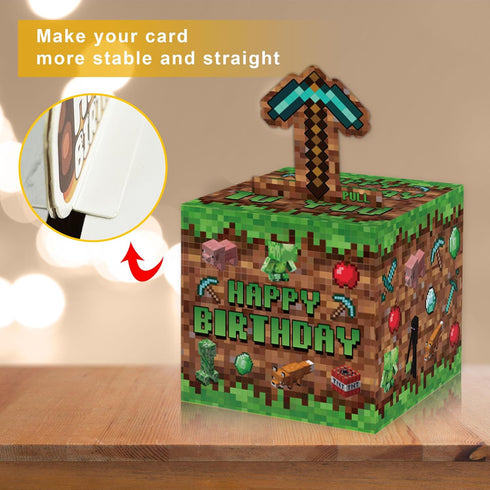 Set 35 Surprise Money Box Gift Pull for Game Lover- Pixel Game Happy Birthday Money Box for Cash Gift Included Happy