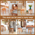 16 Inch Round Bamboo Waterproof Shower Bathroom Stool Chair, Duty Wooden Bath Corner Shaving Legs Bench Seat (Honey