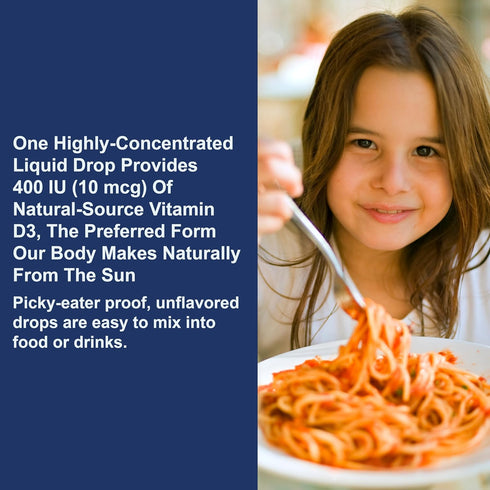 Carlson Kid's Super Daily D3 - Kids Vitamin D Drops, 400 IU (10 mcg) per Drop, Heart & Immune Health, Vegetarian,