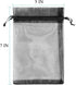100 Pcs Per Pack 5x7 Black Gifts Wrap Bags, Organza Sheer Fabric Drawstring Transparent Mesh Bags for Favor