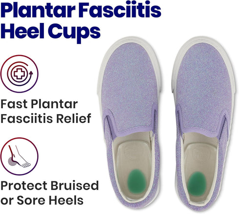 Kids Heel Cups - 3 Pairs Gel Heel Cushions for Heel Pain Relief (Ages 2-5)