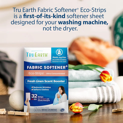 Tru Earth Fabric Softener Strips for Washing Machine, Fresh Linen Scent Booster, Alternative to Liquid and Pods, Up to