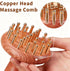 QZAVIRE 29-Teeth Copper Copper Head Massage Comb for Body and Scalp, Brass Body Massage Brush Rosewood Handle Body