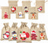 DERAYEE 12Pcs Christmas Jute Burlap Gift Bags with Drawstring, Small Craft Canvas Goodie Bags for Xmas Party Wedding