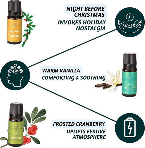 Set Set 6 Cozy Folkulture Essential Oils for Diffuser | of Aromatherapy Oils for Home | Peppermint, Candy, Apple Tart