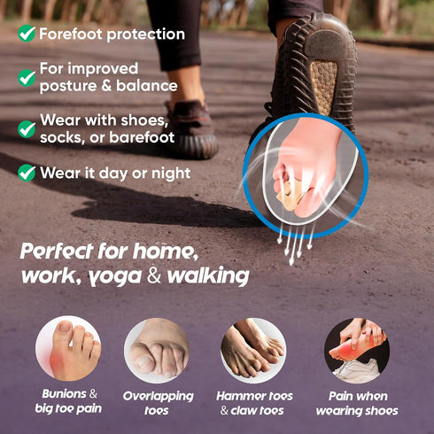 Hammer (1 Toe Straightener for Women & Men - Toe Splint Wrap with Removable Aluminum Support for Crooked & Overlapping