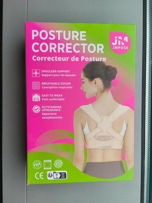 Posture Corrector for Back Support, Adjustable Shoulder Brace for Men and Women (Beige, Large/X-Large)