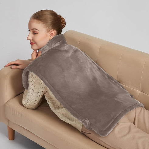 RUQIJI 26" 35" 12 Settings&Countdown x Flannel Neck&Shoulder&Back Heating Pad with Temperature timer, Pain Relief