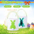 Saintrygo 6 Pieces Easter Bunny Basket Bags for Kids Canvas Easter Eggs Hunt Basket with Handle Gifts Bags Carrying