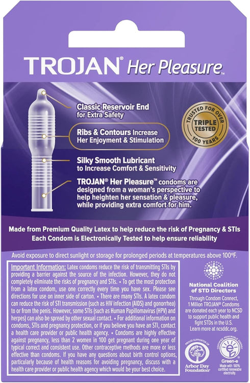 Trojan Her Pleasure Condoms - Enhanced Comfort