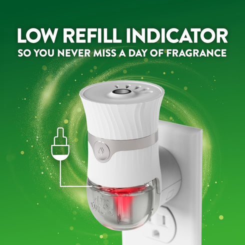 Pack 4 Count 4 AIR WICK Plug In Scented Oil Air Freshener Refill - Oil Refills Morning Lily & White Flowers ct.