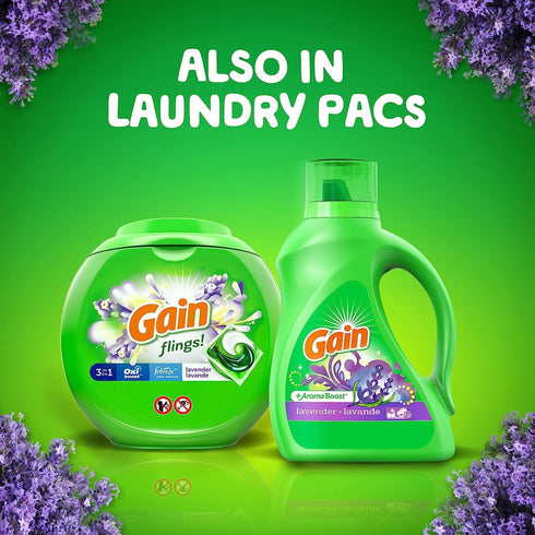 Gain + Aroma Boost Laundry Detergent Liquid Soap, Lavender Scent, 107 Loads, 154 Fl Oz, HE Compatible