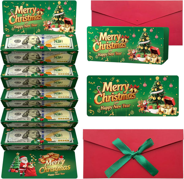 Yzryth Christmas Money Holders For Cash, Christmas Cash Gift Envelopes 10 Slots, Merry