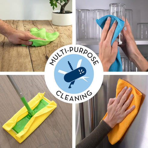 S&T INC. 50 Pack Microfiber Cleaning Cloth, 11.5 Inch x 11.5 Inch, Reusable and Lint Free