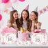 Yoirrat 16 3 16th Sweet Gift Bag with Wrapping Tissue Paper & Greeting Card Large Pink Rose Gold Floral Happy Birthday
