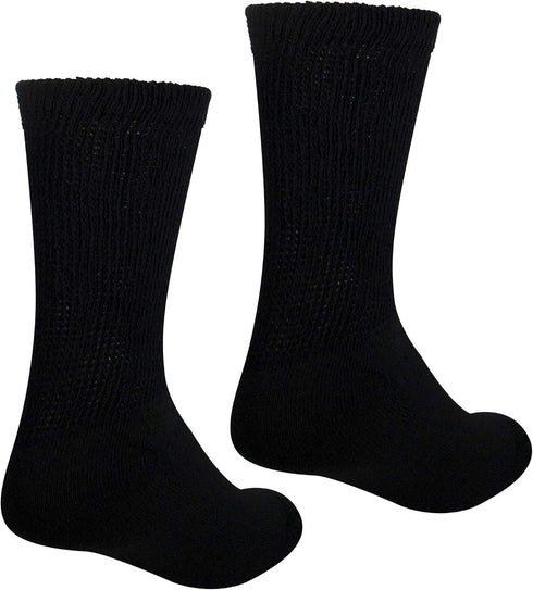 NuVein Loose Knit Diabetic Socks - Black, Large
