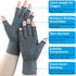 2 Pairs Arthritis Gloves for Pain Relief, Compression Gloves for Arthritis, Carpal Tunnel, Osteoarthritis, Joint, Typing, Driving, Fingerless Hand Gloves for Women Men (Grey1+Pure Black1, Medium)