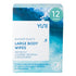 YUNI Beauty Large Body Wipes, Peppermint Citrus, 12 Count, Compostable, Biodegradable, On-the-Go Shower Alternative