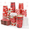 Lingringdcy 72 Set Christmas Disposable Coffee Cups with Lids and Sleeves Snowflake Reindeer