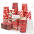 Lingringdcy 72 Set Christmas Disposable Coffee Cups with Lids and Sleeves Snowflake Reindeer
