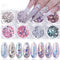 Holographic Nail Glitter Flakes - Mermaid Powder Nail Art Decorations and 3D Sequins for DIY Manicure