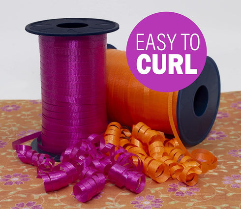 Morex Ribbon 253/5-605 Crimped Curling, 3/16" X 1500 YD (3-Pack) for Gift Wrapping, Yellow, Birthday Decorations