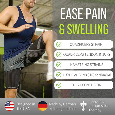 Hamstring Tendonitis Brace for Thigh, Compression Sleeve for Sciatica Pain Relief, Black S