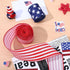 Whaline Patriotic Wired Edge Ribbon, 2 Rolls, Stars Stripes Craft Ribbon for 4th of July, Independence Day, DIY Crafts