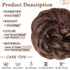 MORICA Messy Hair Bun Hair Scrunchies Extension, Curly Wavy Synthetic Chignon Hairpieces for Women (4/30#)