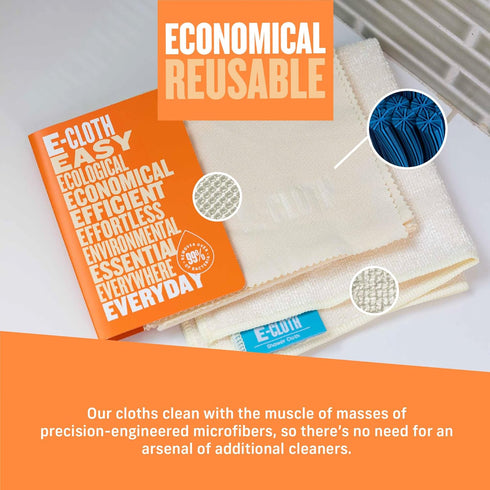 E-Cloth Microfiber Cleaning Cloth Shower Kit, Washable and Reusable Cloths with 100 Wash Guarantee - 1 Pack